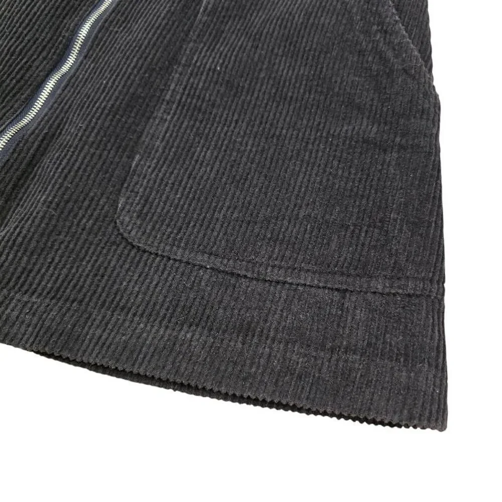Altar'd State Mini Skirt Womens Large Gray Corduroy 100% Cotton Zipper‎ Pockets